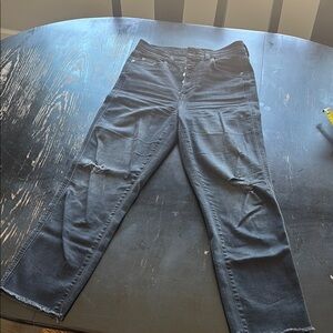 7 For All Mankind High Waist Cropped Straight Jeans